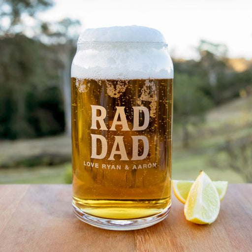 Personalised Engraved Father's Day beer Can Glass Present
