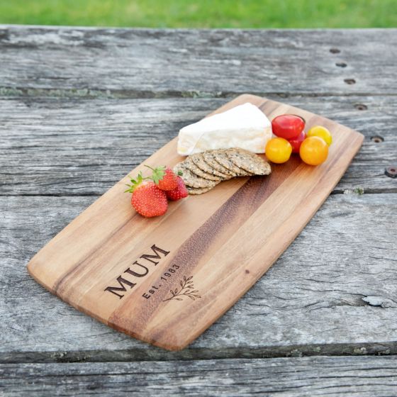 Custom Designed Engraved Mother’s Day Wooden Tapas Board Present