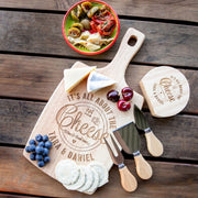 Personalised engraved bride and groom Paddle Board & Cheese Knife wedding gift Set