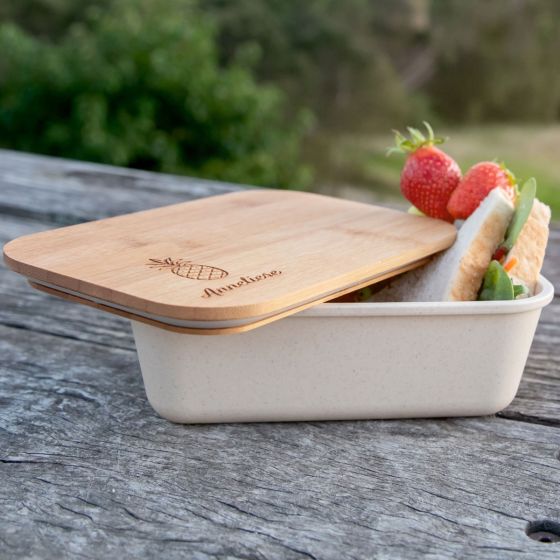 Custom Designed Engraved Bamboo Lid Lunchbox Christmas Gift