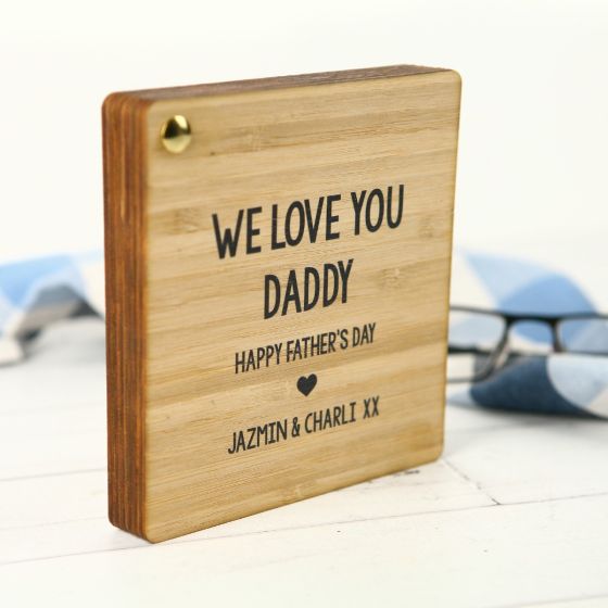 Customised Printed Wooden Father's Day Photo Album