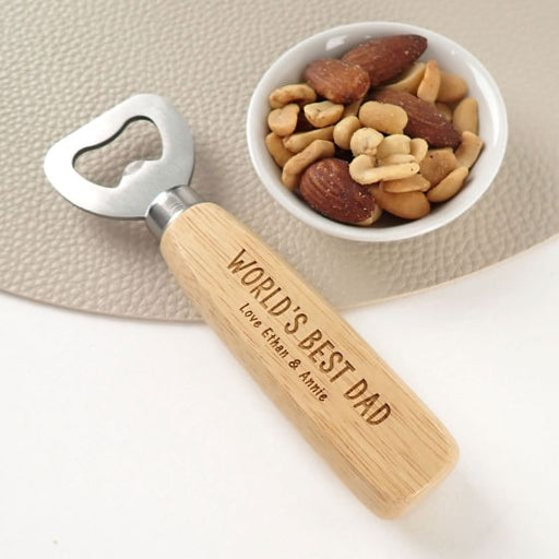Customised Engraved Father's Day Wooden Handle Bottle Opener Present