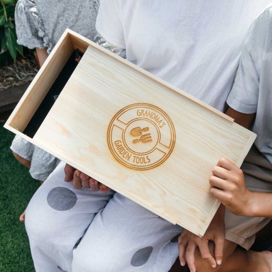 Mother's Day Engraved Wooden Garden Box Kit
