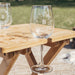 Custom Designed Engraved Bamboo foldable Picnic Table with Engraved Wine Glasses Mother's Day Gift