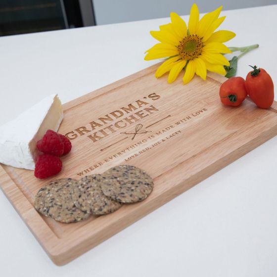 Custom Artwork Engraved Mother's Day Rectangle Wooden Cheese Board