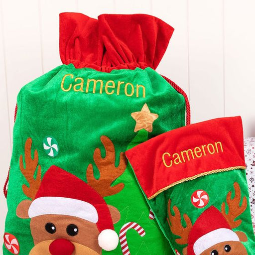 Customised Embroidered Name Santa Sack and Stocking