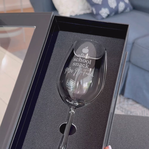 After School Snack 360ml Wine Glass Teacher's Gift
