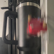 Insulated personalised tumbler that keeps drinks hot or cold, perfect for on-the-go sipping