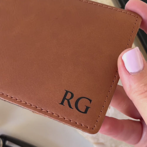 Custom engraved wallet for dad or grandpa, a practical and sentimental gift for birthdays or Christmas
