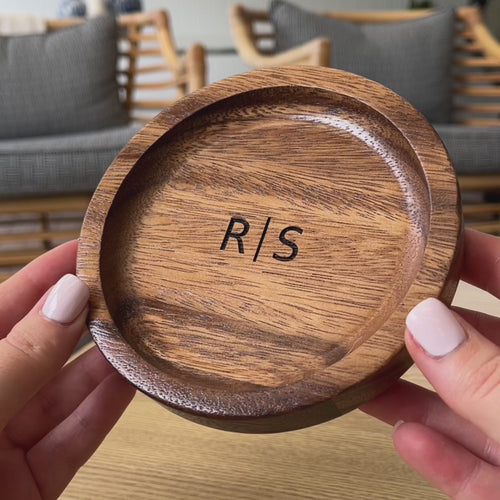 Personalised Wooden Round Trinket Tray