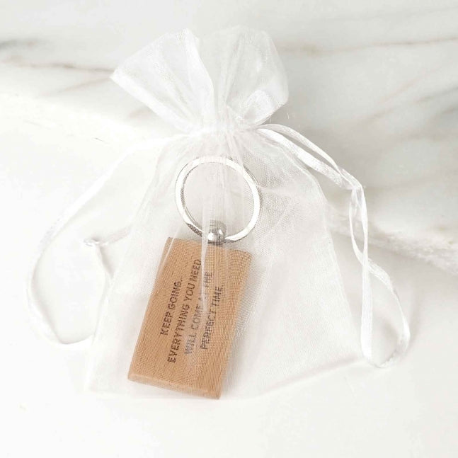 Engraved Student Graduation Rectangle Wooden Keyrings Set of 10
