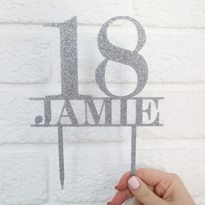 Birthday Glitter Acrylic Age Number Cake Topper