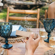 Customised Engraved Clear Acrylic Arch Table Number with Wooden Base