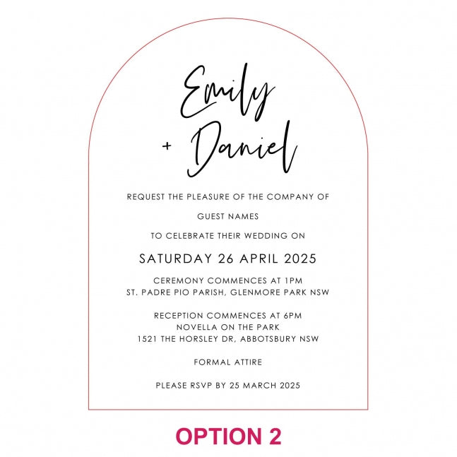 Engraved 5x7 Acrylic Arch Wedding Invitations