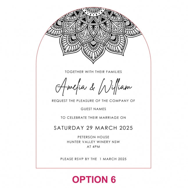 Engraved 5x7 Acrylic Arch Wedding Invitations
