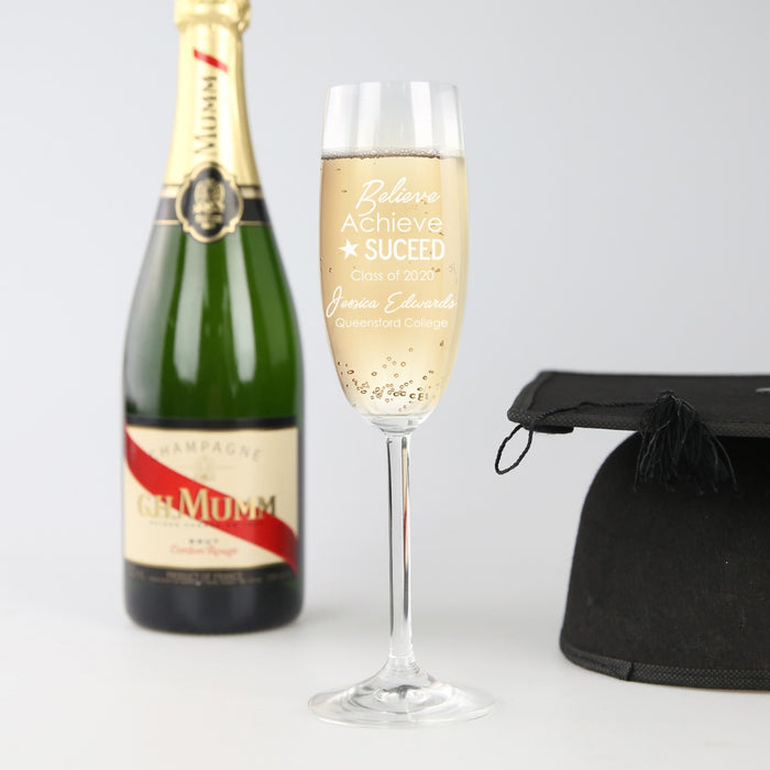 Personalised Engraved Graduation Champagne Glass Present