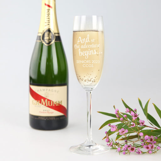 Customised Engraved Graduation Champagne Glass Present