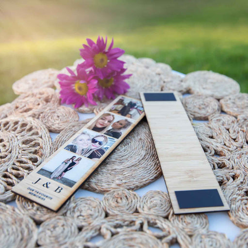Customised Bamboo Photobooth Style 4 Photo Strip Magnetic Backing Wedding Gift