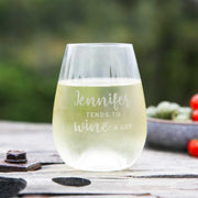 Premium 460ml wine glass, professionally laser engraved for home bar