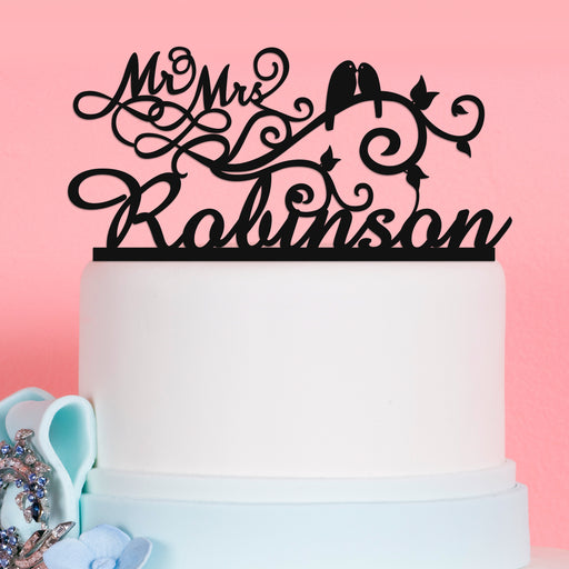 Custom Designed Laser Cut Acrylic Love Birds Acrylic Wedding Reception Cake Topper