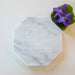 Custom Artwork Engraved Birth Announcements Octagonal White Marble Coasters Present