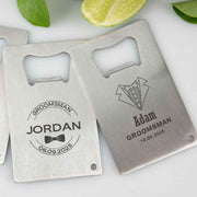 Customised Engraved Groom, Best Man, Groomsman Credit Card Bottle Opener Favour