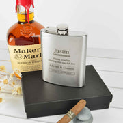 Customised Engraved Initials Monogrammed Best Man Wedding Hip Flask