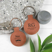 Customised Designed Engraved Best Man, Groomsman, Groom Tan Leatherette Keyring Wedding Favour