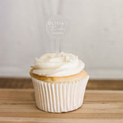 Custom Laser Cut & Engraved Frosted Acrylic Bridal Shower Hen's Party Cup Cake Toppers