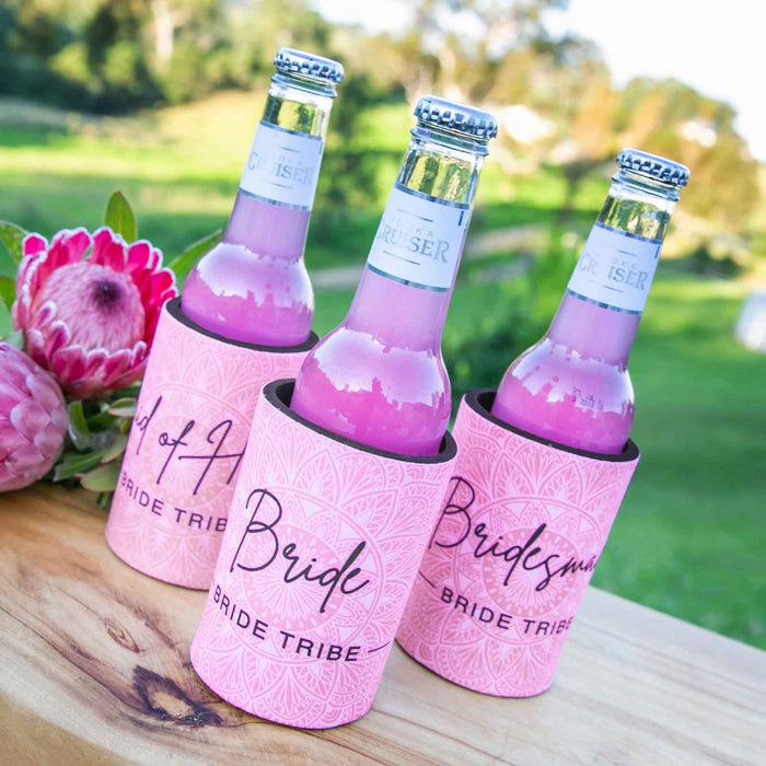 Pink & Black Printed Hen's Party Stubby Holders Gift