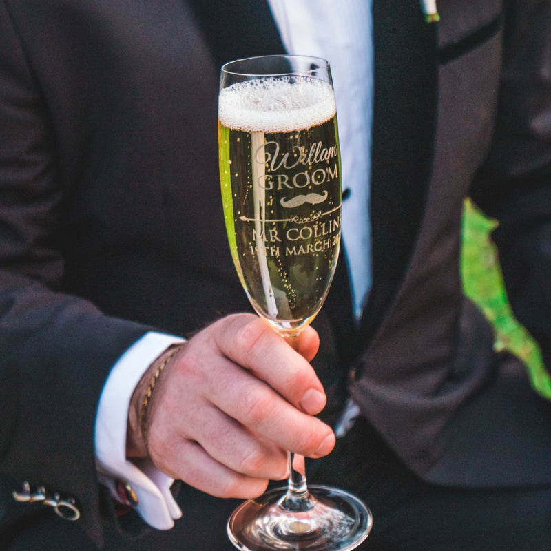 Groom Champagne Glass Personalised