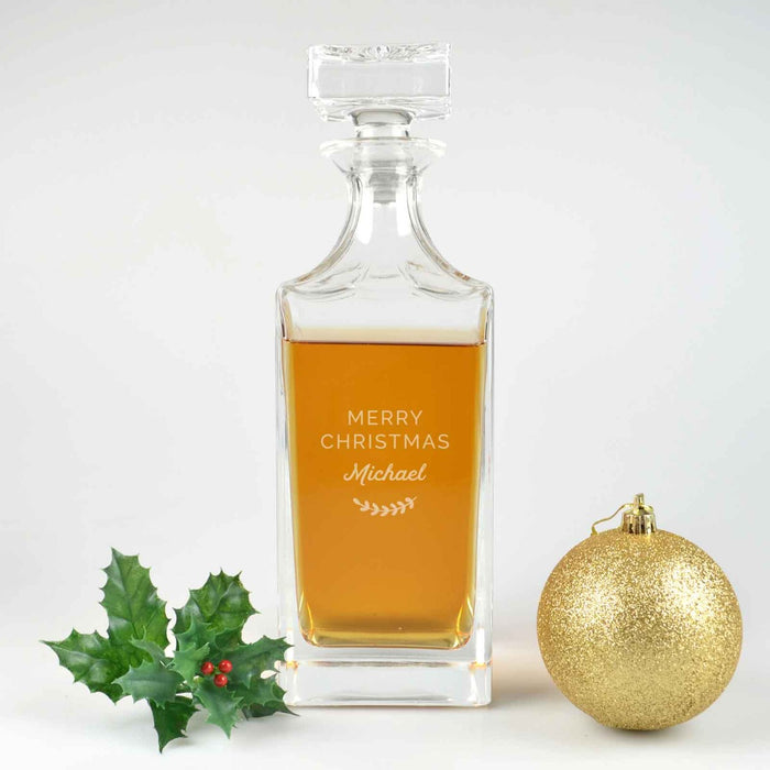 Personalised Engraved Christmas Whiskey Decanter Present