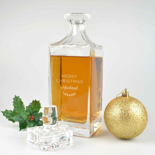 Customised Engraved Christmas Whiskey Decanter Present