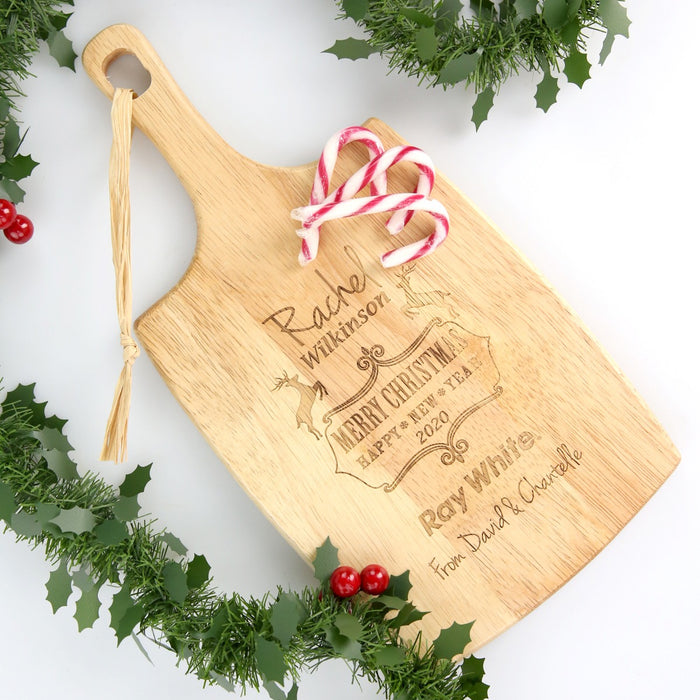 Customised Engraved Christmas Corporate Chopping Paddle Board Employee Gift