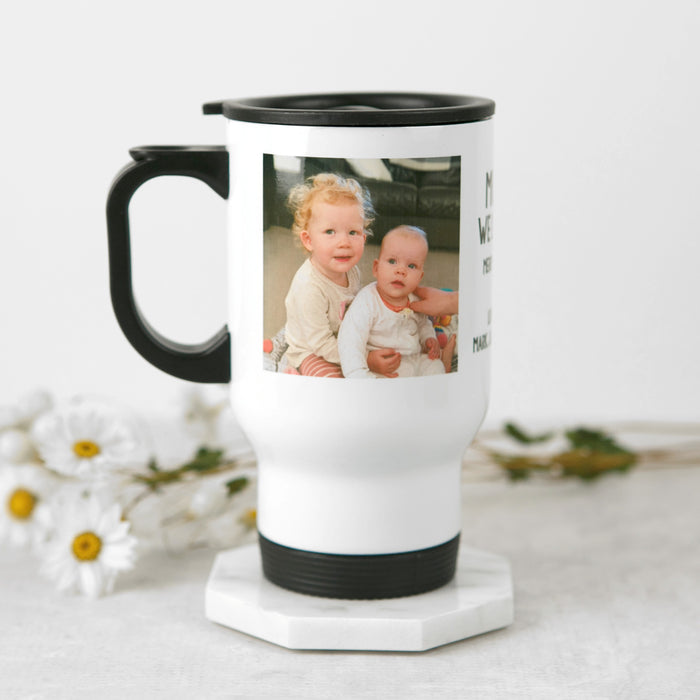Customised Photo Colour Printed Stainless Steel White Black Travel Keep Reusable Coffee Cup Mug Christmas Gift