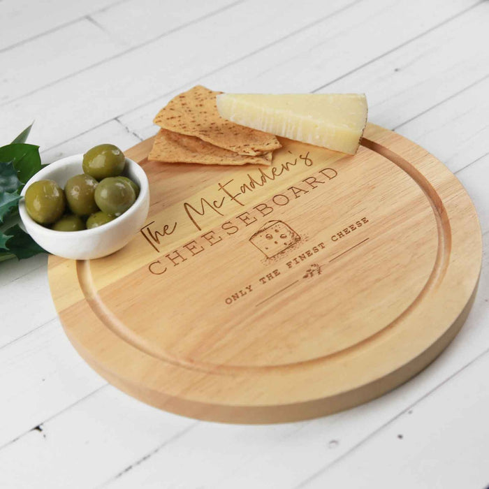 Christmas Engraved Round Cheese Board Personalised Favours
