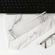 Custom Designed Engraved Name & Positional Clear Acrylic Office Desk Sign Plaque