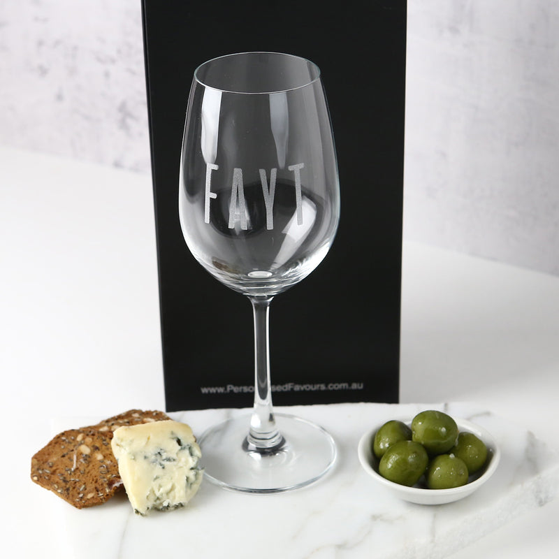 Customised Engraved Company Logo Wine Glass Corporate or Client Promotional Gift