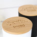 Custom Designed Engraved Company Logo Wooden Wick Black or White Soy Candle with Wooden Lid Corporate or Client Gift