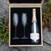 Personalised Engraved Wooden Gift Boxed 195ml Champagne Glass Set