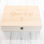 Custom Artwork Engraved Wooden Presentation Gift Boxed Cosmopolitan Cocktail Set Birthday Gift