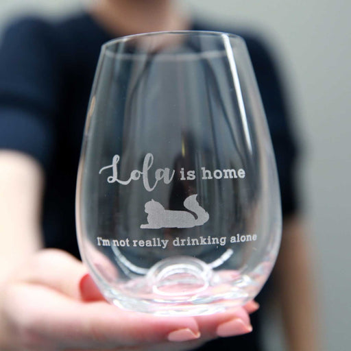 Personalised Engraved Funny, Inappropriate, Humorous Cat Lover Stemless Wine Glass Birthday, Christmas, Barware Present