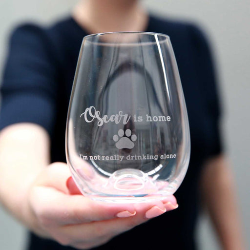 Personalised Engraved Inappropriate, Funny, Inappropriate, Humorous Dog Lover Stemless Wine Glass Christmas, Birthday, Christmas, Barware Gift