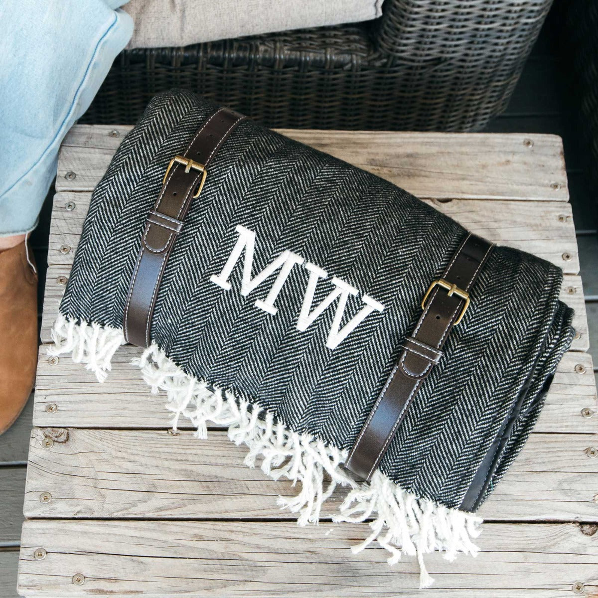 Embroidered Monogrammed Beach Blanket Beach Fun! Personalized Baby