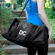 Personalised Embroidered Black Sports Duffle Bag with Shoe Compartment