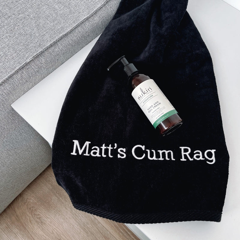 Custom Embroidered Cum Rag Towel Inappropriate Birthday Gift