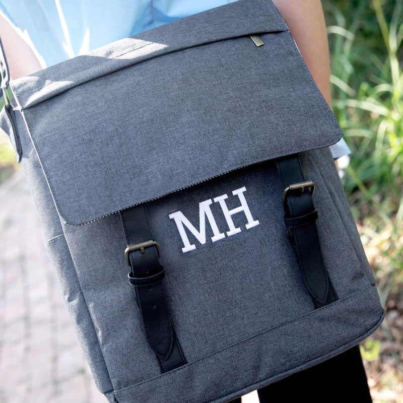 Custom Artwork Embroidered Monogrammed Laptop Crossbody Messenger Bag