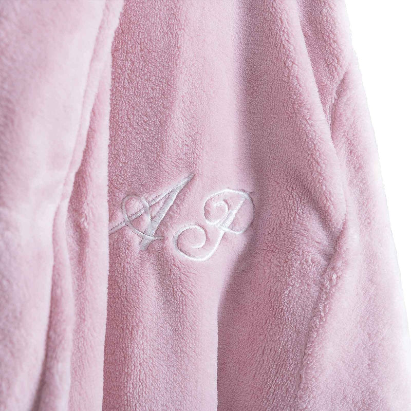 Soft personalised robe for men or women with initials embroidered on chest