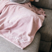 Custom Embroidery Monogrammed Initials Pink Couch Small Blanket Birthday Present