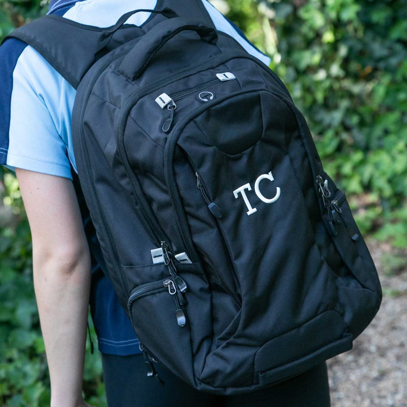 Personalised Embroidered Name 15" Laptop Backpack Black